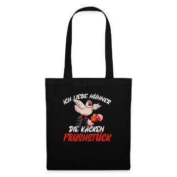 Funny Chicken - Stoffbeutel - Schwarz - Vorne