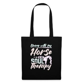 Être avec mon cheval est ma thérapie de l’âme - Sac en tissu - noir - Devant