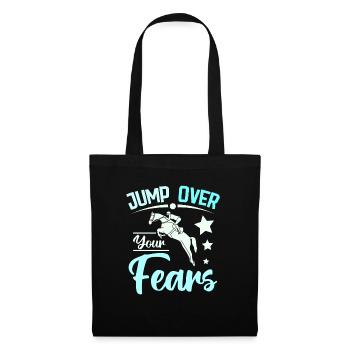 Jump over your fears horse riding - Stoffbeutel - Schwarz - Vorne