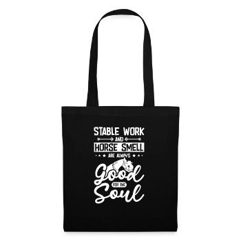 Stable work and horse smell good for the soul - Stoffbeutel - Schwarz - Vorne