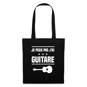 je peux pas j'ai guitare humour gutariste - Sac en tissu - noir - Devant