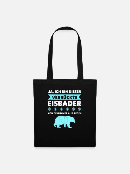 Eistauchen Winterschwimmen Eisbaden - Stoffbeutel - Schwarz