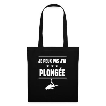 je peux pas j'ai plongée en apnée humour plongeur - Sac en tissu - noir - Devant