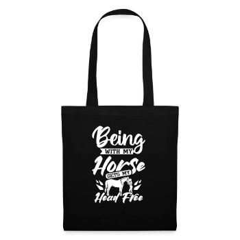 Being with my horse gets my head free - Tote Bag - black - Front