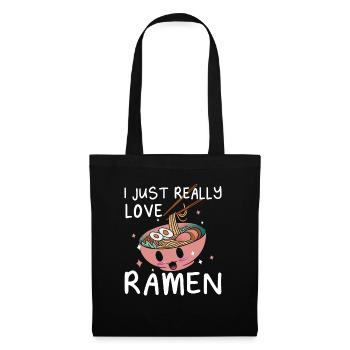 Ich Liebe Einfach Ramen Japanisches Essen Kawaii - Stoffbeutel - Schwarz - Vorne