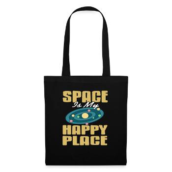 Space Is My Happy Place Cool Retro Astronomy Lover - Stoffbeutel - Schwarz - Vorne