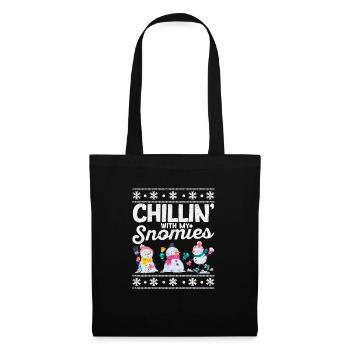 Chillin With My Snowmies Funny Christmas Snow - Tote Bag - black - Front