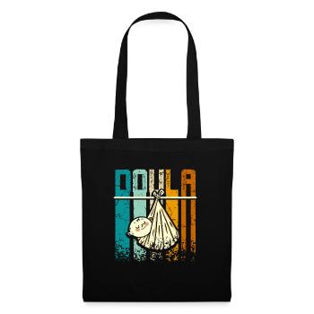 Retro Vintage Doula - Stoffbeutel - Schwarz - Vorne