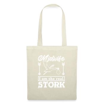 Midwife I am the real stork - Stoffbeutel - Natur - Vorne