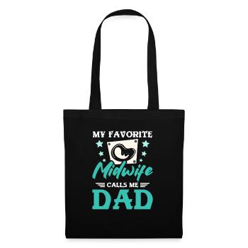 Ma sage-femme préférée m’appelle papa - Sac en tissu - noir - Devant