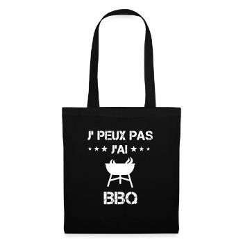 je peux pas j'ai bbq cadeau barbecue - Sac en tissu - noir - Devant