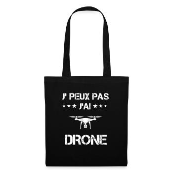 je peux pas j'ai drone cadeau drones - Sac en tissu - noir - Devant