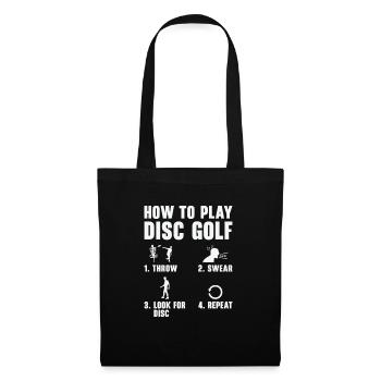 Comment jouer à Disc Golf Funnier - Sac en tissu - noir - Devant