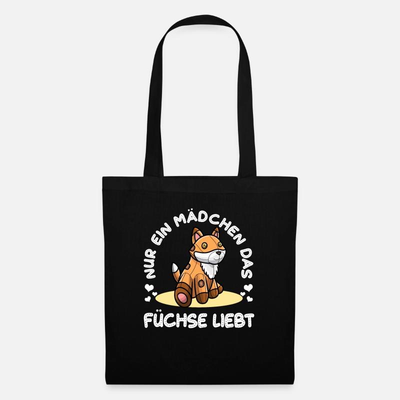 Füchse Fuchs Mädchen - Stoffbeutel - Schwarz