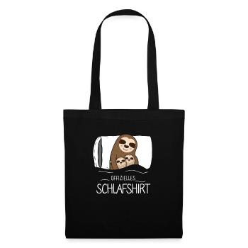 Offizielles Schlafshirt Faultier - Stoffbeutel - Schwarz - Vorne