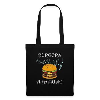 Hamburgers et notes de musique Musician - Sac en tissu - noir - Devant