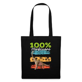 100% Herbivore Brachiousaurus Dinosaure Dino - Sac en tissu - noir - Devant