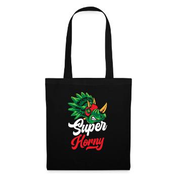 Super Horny Triceratops Dinosaur Prehistoric Dino - Tote Bag - black - Front