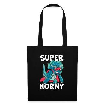 Super Horny Triceratops Dinosaur Prehistoric Dino - Tote Bag - black - Front