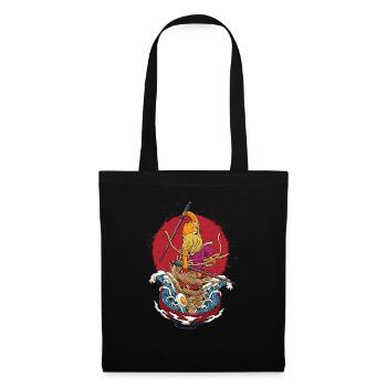 Kawaii Cat Ramen Noodles Samurai Japanese - Tote Bag - black - Front