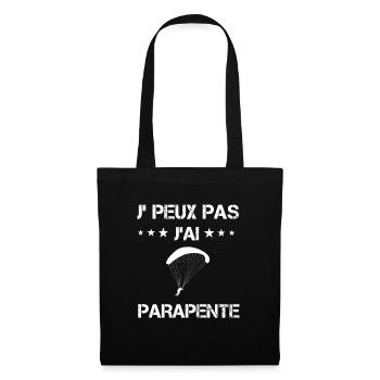 je peux pas j'ai parapente cadeau parapentiste - Sac en tissu - noir - Devant