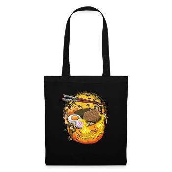 Citrouille Ramen Halloween Kawaii Jack O Lantern - Sac en tissu - noir - Devant