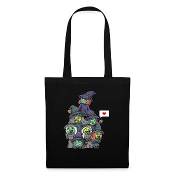 Drôles de sorcières Effrayantes Halloween - Sac en tissu - noir - Devant