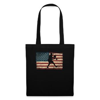 Pickleball American Flag Vintage - Tote Bag - black - Front