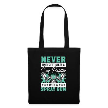 Ne sous-estimez jamais un peintre automobile avec un pistolet de pulvérisation - Sac en tissu - noir - Devant