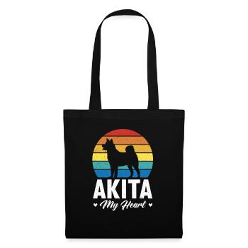 Akita Inu américain - Sac en tissu - noir - Devant