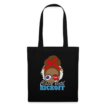 African American Football Mom classy until kickoff - Tote Bag - black - Front