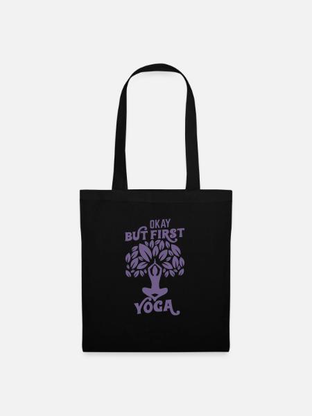 Ja, aber zuerst Yoga - Stoffbeutel - Schwarz