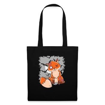Halloween Zombie Animaux Halloween Renard - Sac en tissu - noir - Devant