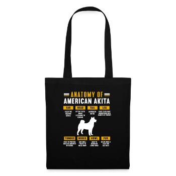 Akita Inu américain - Sac en tissu - noir - Devant