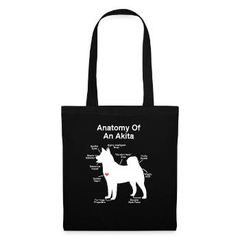 Akita Inu américain - Sac en tissu - noir - Devant
