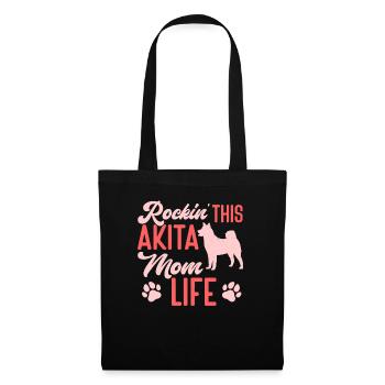 Akita Inu américain - Sac en tissu - noir - Devant