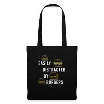 Manger des hamburgers, citation drôle, - Sac en tissu - noir - Devant