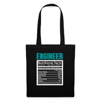 Funny Nutritional Facts Of An Engineer Cool - Stoffbeutel - Schwarz - Vorne