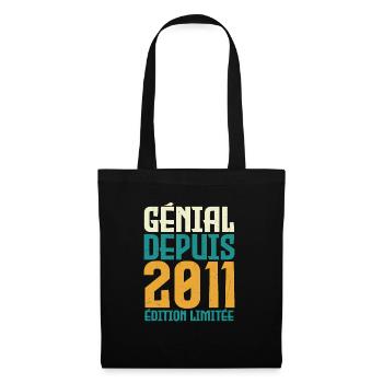 Génial depuis 2011 - Sac en tissu - noir - Devant