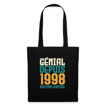 Génial depuis 1998 - Sac en tissu - noir - Devant
