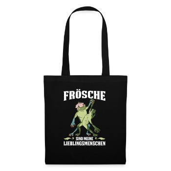Frösche Sind Meine Lieblingsmenschen - Stoffbeutel - Schwarz - Vorne