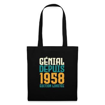 Génial depuis 1958 - Sac en tissu - noir - Devant