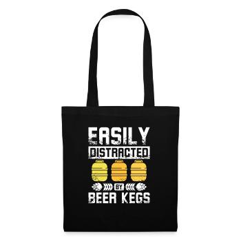 Easily distracted by beer kegs - Tote Bag - black - Front