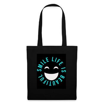 sourire la vie est belle - Sac en tissu - noir - Devant