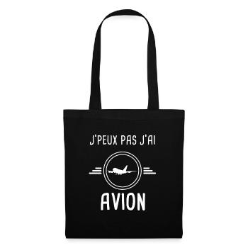 avion je peux pas j'ai avion pilote - Sac en tissu - noir - Devant