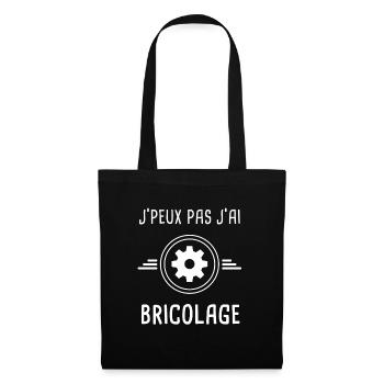bricolage je peux pas j'ai bricolage outil - Sac en tissu - noir - Devant