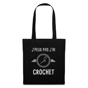 crochet je peux pas j'ai crochet couture - Sac en tissu - noir - Devant