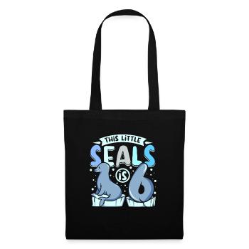 6 years old this little seal is 6th birthday - Tote Bag - black - Front