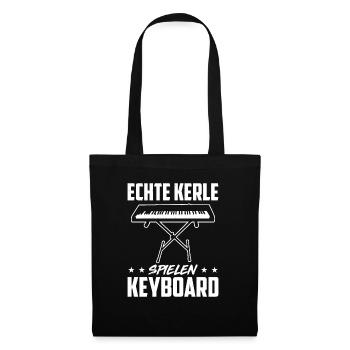 Echte Kerle Spielen Keyboard - Stoffbeutel - Schwarz - Vorne