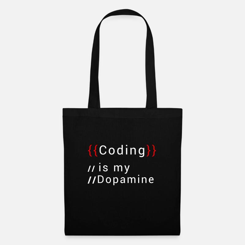 Lustige Codierung Ist Mein Dopamin -Coder - Stoffbeutel - Schwarz
